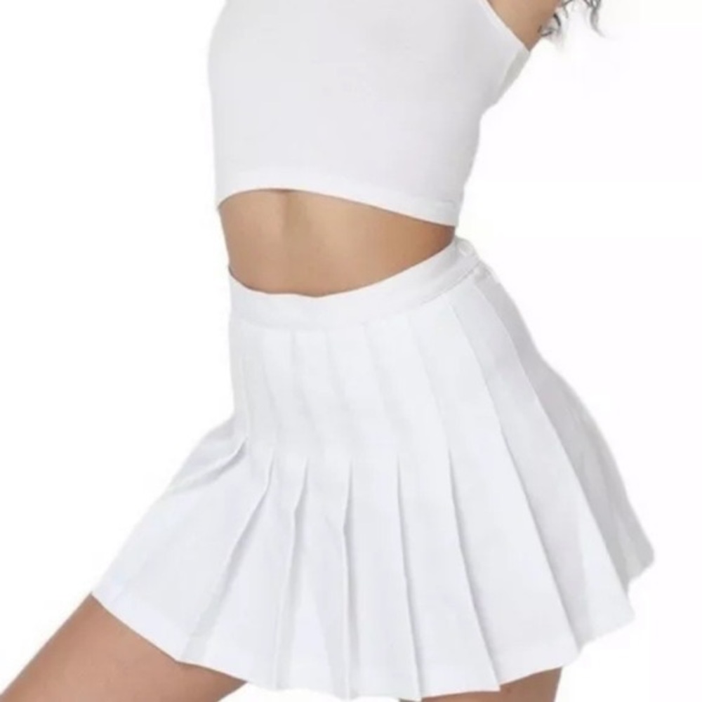 American Apparel White Tennis Skirt